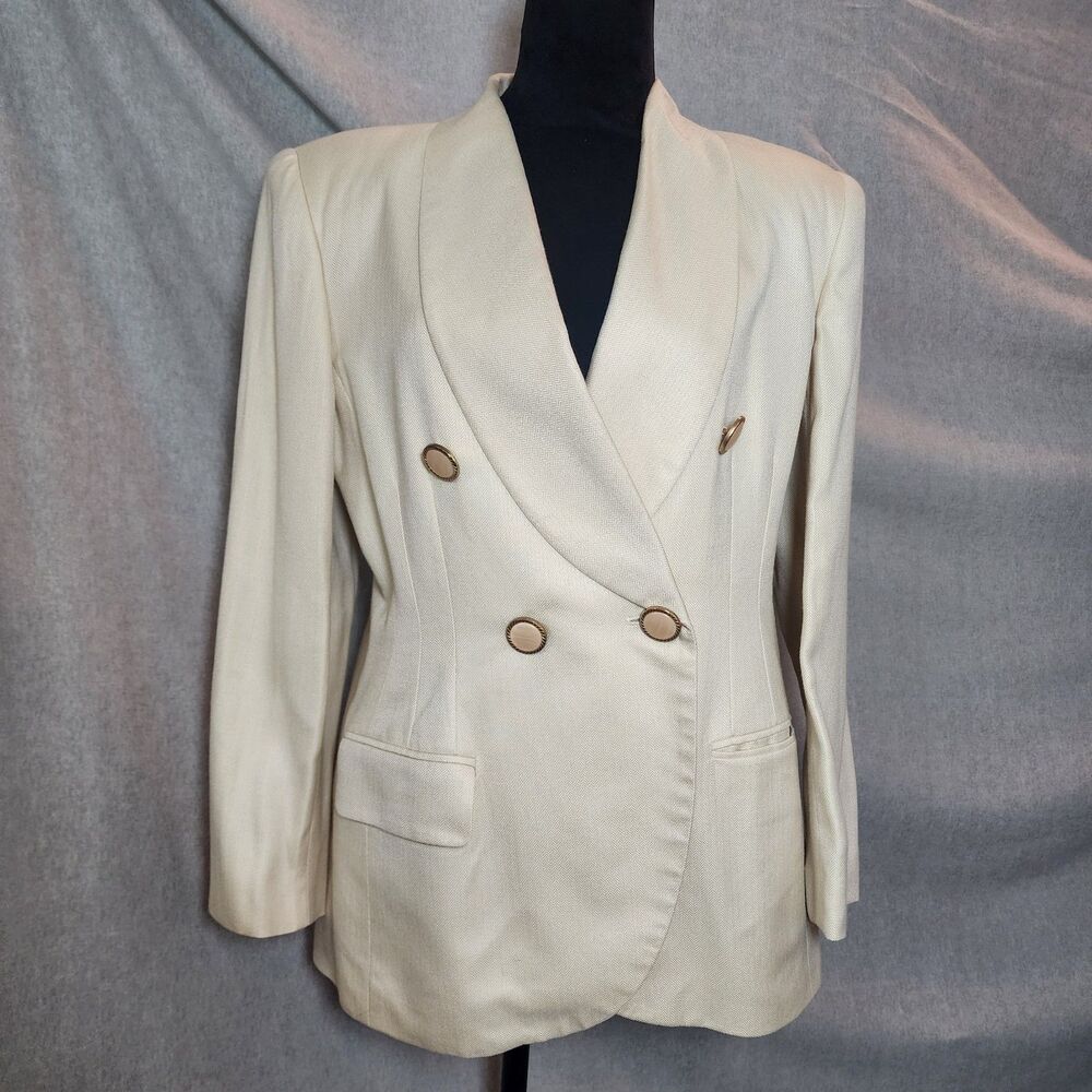 Jacqueline Ferral Women's Size 6 100% Rayon Vintage Blazer Shoulder Pads 80's